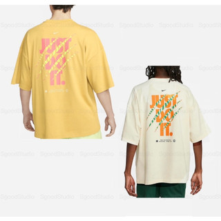 S.G NIKE NSW FB9818-725土黃 FB9818-113米白 背面大LOGO 寬鬆 落肩 短袖 男