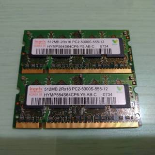 Hynix DDR2 512MB x2 667 HYMP564S64CP6-Y5 筆記型電腦 記憶體