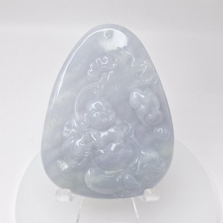 天然翡翠 緬甸濃紫如意彌勒/鵝鵝天然翡翠/A63811008