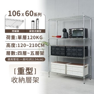【臺灣製造 | 免運】層架 鐵架 多規格106X60系列 收納架 置物架 鐵力士架 貨架 收納櫃 廚房收納 倉儲收納