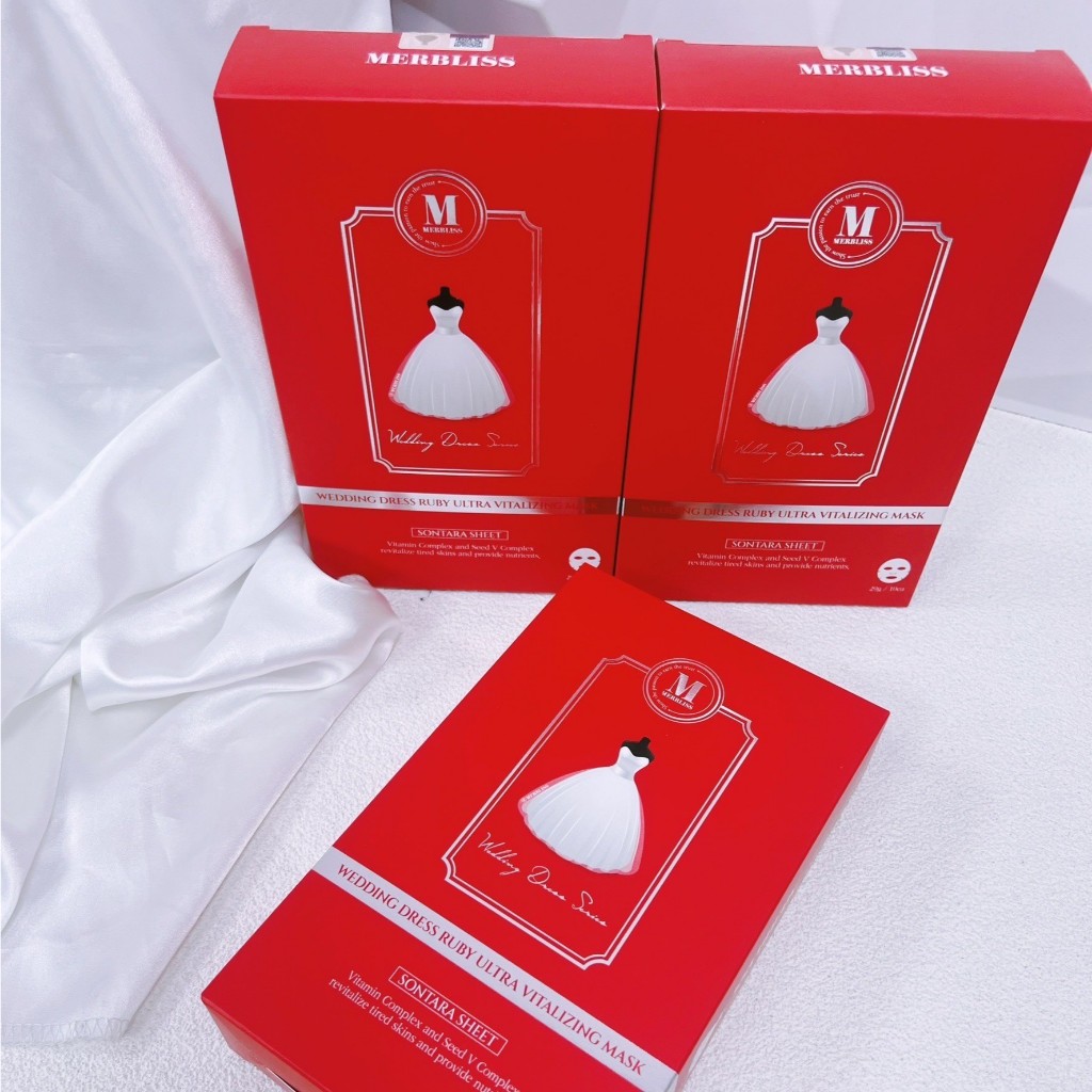【Y640】🇰🇷韓國製造 10片一盒 茉麗貝思MERBLISS 紅寶石水光婚紗面膜 短效期特價