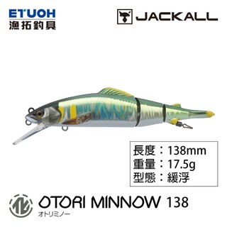 JACKALL OTORI MINNOW 138 [漁拓釣具] [路亞硬餌] [香魚路亞] [友釣法]