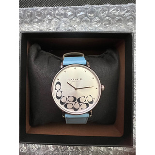 ⭐️全新正品COACH Perry 寧靜藍經典Logo皮帶女錶-36mm