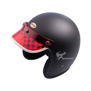 【ZEST.CO】帽簷 透明紅 白格 賽車格紋透 短帽簷 復古帽簷 帽沿 安全帽配件 山車帽 三扣式｜耀瑪騎士