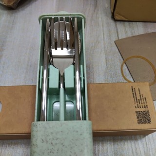 YU-Living 信歐傢居 環保餐具3件組 盒裝方便外帶