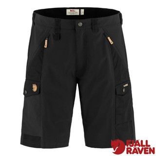 【Fjallraven 小狐狸】男 彈性耐磨登山健行短褲 Abisko Shorts 多口袋工作褲 黑 82833