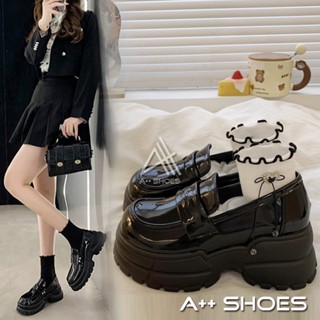 A++👞皮鞋 樂福鞋 黑色法式復古百搭厚底小皮鞋 黑皮鞋 學生鞋 厚底鞋 鬆糕樂福鞋 ~ 正常