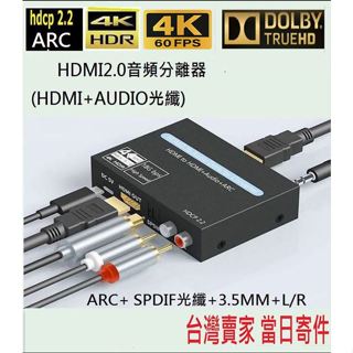 2025現貨HDMI音訊影音分離器支援4K@60hz筆電電腦投影機電視盒子第四臺mod音訊擴大機外接或google TV