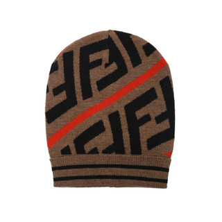 【鋇拉國際】FENDI KIDS 羊毛紅色線條毛帽 棕色 歐洲代購 義大利正品代購 台北實體工作室