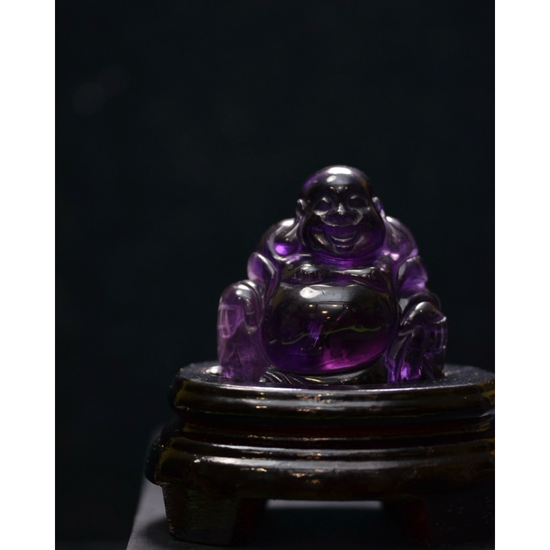 🔮《鈺軒藝品》 👉🏻 收藏藏品 紫晶彌勒》👈🏻彌勒佛、紫水晶、招財、桌上小物