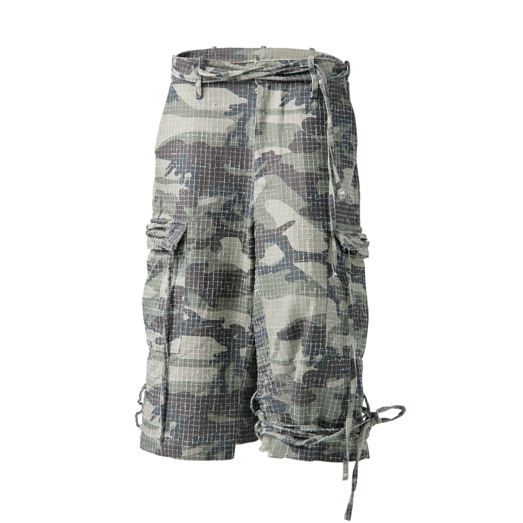 【Fe3c】Bondage Cargo Shorts Camo 迷彩繃帶工裝短褲|品牌旗艦館