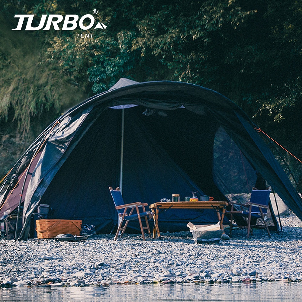 [TUROB TENT] Kabuto 380 黑＿鎧甲式一房一廳四人帳篷（黑化-風格露營）