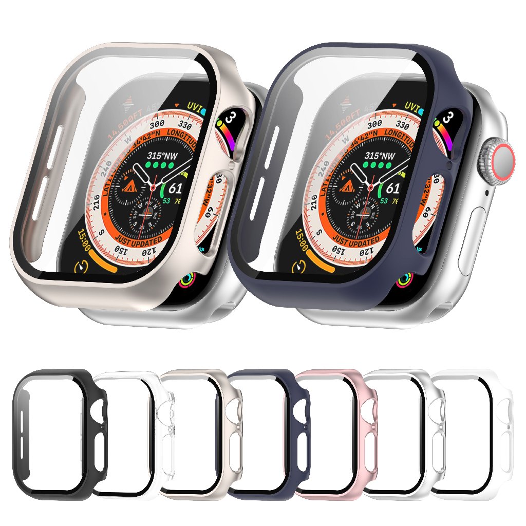 Apple Watch 11 保護殼 10 Ultra 3 一體式全包手錶殼 硬殼 PC+鋼化玻璃 9/8/7/6 SE