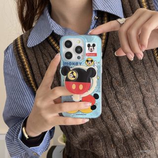 創意卡通可愛藍底乒乓球拍米奇iphone 15pro 手機殼雙面imd硬殼蘋果14pro max磁吸手機殼13保護殼12