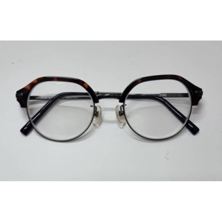 二手JiNS MMF-18S-028C Eyebrow Glasses Wood Grain 咖啡色木質調鏡框