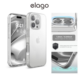 <elago> iPhone 16 Plus/Pro/Pro Max Hybrid防摔邊框透明手機殼 現貨 原廠正品