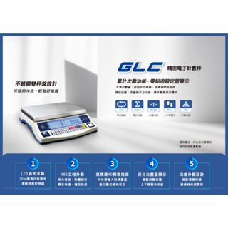 『Polit沛禮電子秤』GLC 計數電子秤。三螢幕顯示 單重 總重 數量一次搞定。算數量。零件。硬幣。螺絲。磅秤