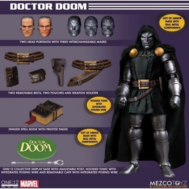 全新超低價只有一份Mezco 毀滅博士 Dr.DOOM 漫威 豪華配件