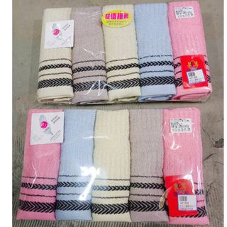 毛巾 5條 台灣製造 30X75cm 材質：100%棉 微笑MIT標章 型號：A9301-5