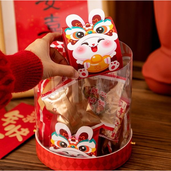 ◎5入◎新年兔小禮盒/餅乾糖果禮品盒/牛軋糖糖果巧克力包裝紙盒