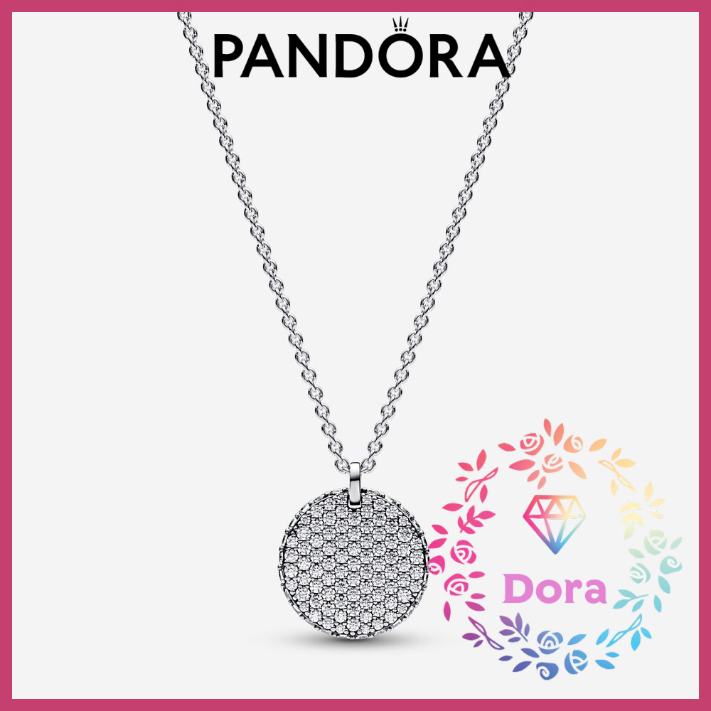 Dora Shop❤ Pandora 潘朵拉 Timeless Pavé 圓形吊墜項鏈 輕奢 情人節392632C01
