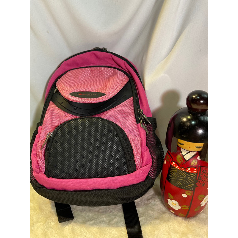 品牌 Promax 穿山甲 小型後背包 粉紅-黑 小型背包 適合逛街、一日遊、小朋友書包、背包