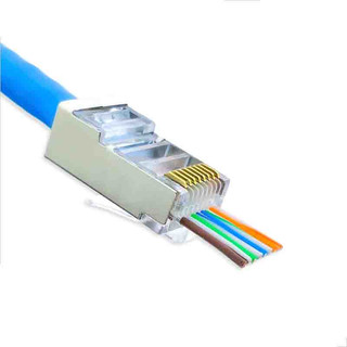 SCE NC-57 CAT.5E (10入) PLUG 穿透式鐵殼水晶頭 網路遮蔽接頭 RJ45