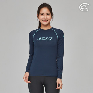 ADISI 女抗UV防磨防曬長袖上衣AR2313064 (S-3XL) 丈青藍｜防磨衣 水母衣 溯溪 浮潛 衝浪 泳衣