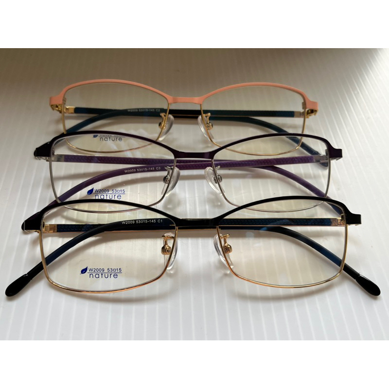 全新眼鏡架W2009 輕質抗敏合金 薄鋼眼鏡腳設計 可代加工有度數鏡片