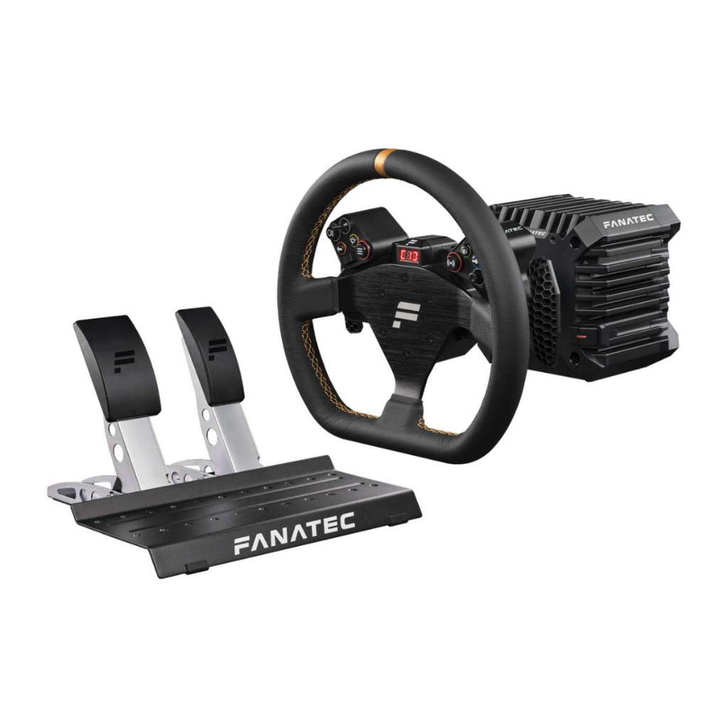 台灣保固Fanatec R300 CSL DD套裝R300 PC 5Nm 雙踏板模擬賽車直驅真皮方向盤組