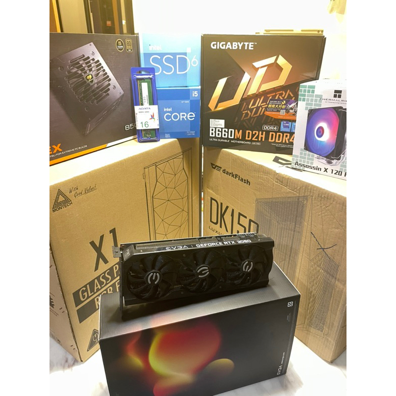 最便宜 近全新RTX 3080+I5 13代主機給我菜單，給你最低價，下單後組裝，遊戲 文書 電競 影視剪輯 免費送塔扇