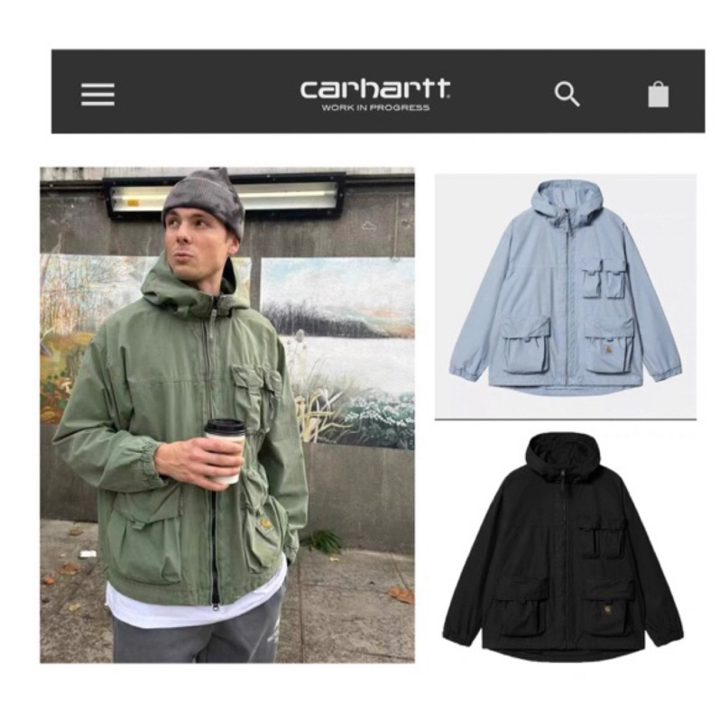 23預購carhartt wip berm卡哈特 水洗做舊 三色 連帽衝鋒衣 夾克 多口袋工裝夾克 潮流 正品代購