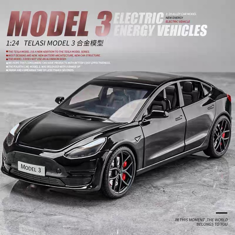 1:24 特X拉合金迴力車 合金模型 MODEL3 X Cybertruck 皮卡  迴力車 模型車 合金車 聲光音效