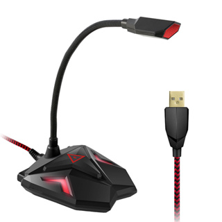 逸奇 現貨開發票 USB電競款黑紅造型編織線麥克風+獨立耳機孔 MIC-G05 USB電腦麥克風/獨立開關/桌上型麥克風
