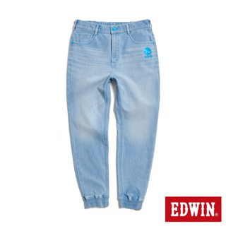 EDWIN 男款 EDGE x JERSEYS迦績 超彈力錐形束口牛仔褲(石洗藍)