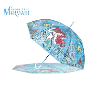 迪士尼【 SAS 日本限定 】迪士尼公主系列 小美人魚 愛麗兒 彩繪玻璃繪圖風 直立傘 / 雨傘