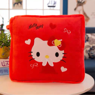 日系hello kitty空調被 抱枕被 兩用 枕頭（紅色款）