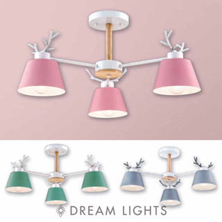 【DREAM LIGHS】〃北歐風 鹿角半吸頂燈【3燈】〃 餐廳燈 客廳燈 臥室燈 吸頂燈 半吸頂燈 現代風 鹿角燈