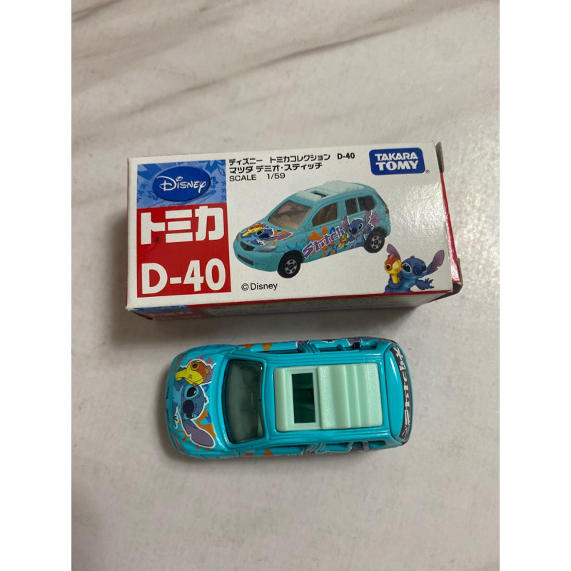 Tomica 迪士尼Disney 絕版 中製 D-40 史迪奇 Honda Demio(盒舊白邊、壓盒）