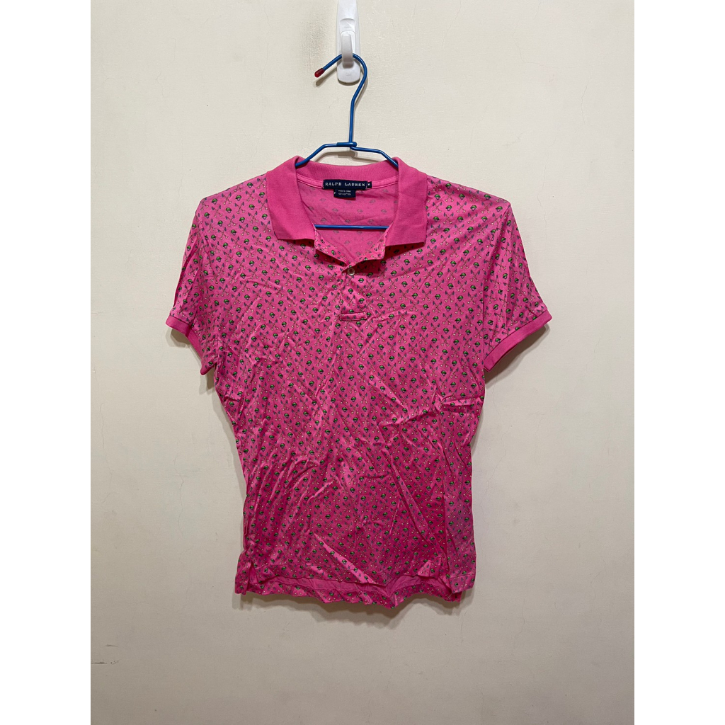 「 二手衣 」 POLO RALPH LAUREN 女版短袖POLO衫 M號（粉色）62