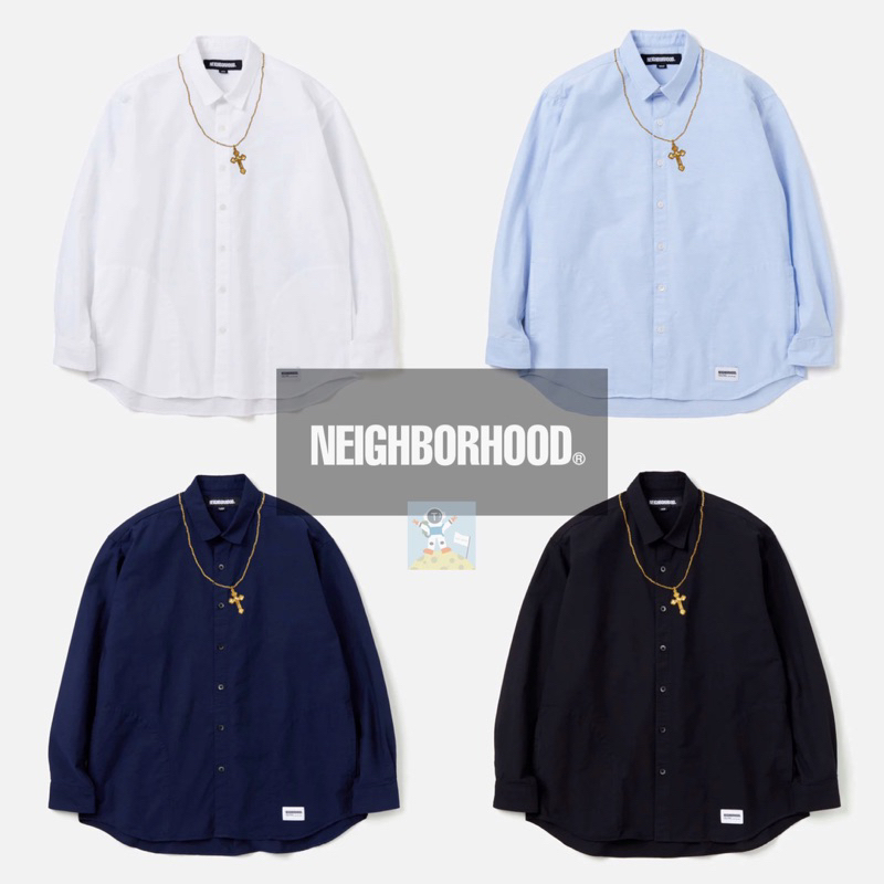 NEIGHBORHOOD 23AW CROSS EMBROIDERY SHIRT LS 項鍊 長袖襯衫 外套