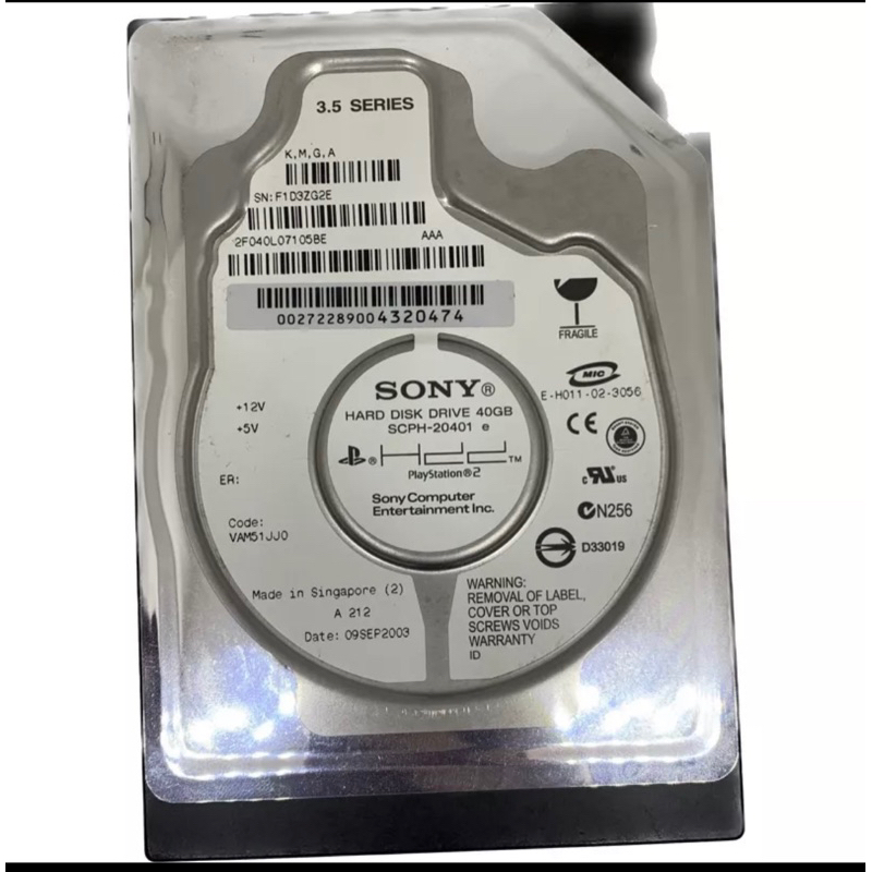 壞掉的硬碟 Sony IDE 接口 40GB 3.5 SCPH-20401
