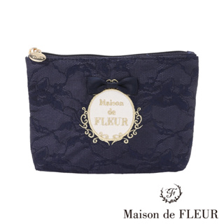 Maison de FLEUR 華麗蕾絲系列緞帶方形手拿包(8A31FJJ0400)