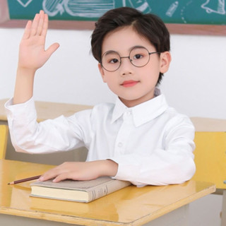 go cool shop臺灣出貨 兒童白襯衫長袖純棉男女孩學生畢業襯衫校園服裝1120902