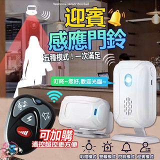 【臺灣發貨 滿額免運】迎賓感應器 迎賓門鈴 求救鈴 服務鈴 感應門鈴 感應器 無線門鈴 無線電鈴 電鈴 門鈴 數位門鈴