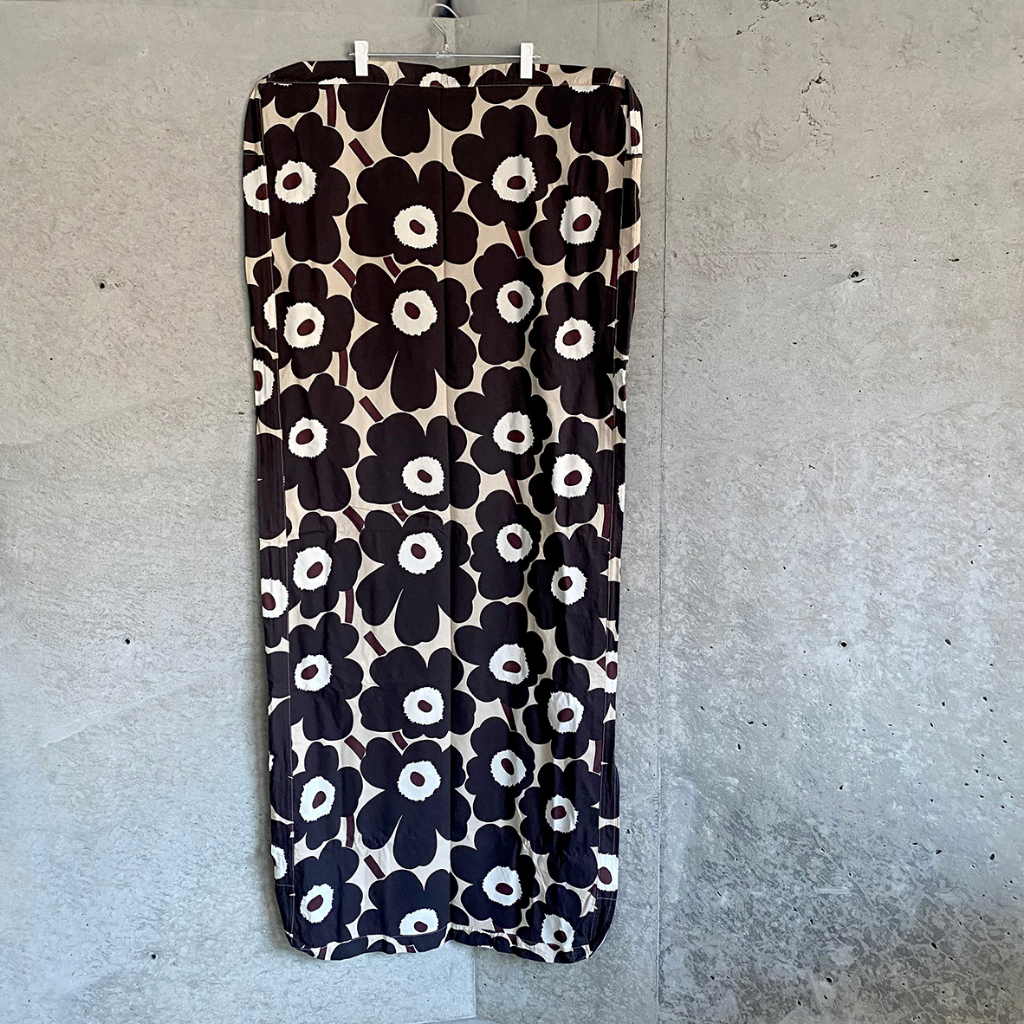 平常小姐┋2手┋marimekko Unikko 黑花 專櫃裁布製作 長墊套 座墊 單人床墊套