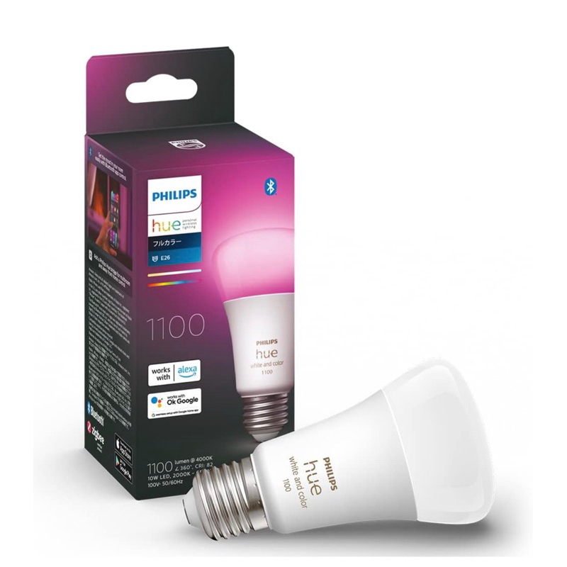 Philips Hue 智能燈泡 LED燈泡 E26【60W後繼產品】相當於75W形 支持Alexa 全彩 照明 燈