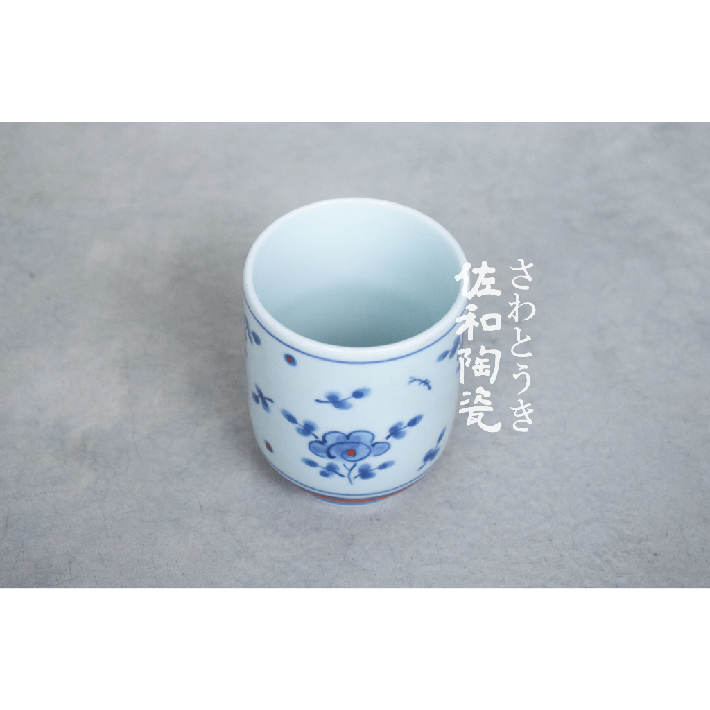+佐和陶瓷餐具批發+【有田燒藍繪湯吞杯-日本製 XL12083-25H 】日本製 藍繪 花 手握杯 杯子 茶杯 湯吞杯