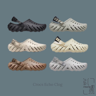 CROCS ECHO CLOG 波波克駱格 黑 // 奶茶 // 咖啡 // 水泥灰 // 淺灰【Insane-21】