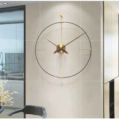 現代簡約純銅家用鐘表西班牙極簡風掛鐘輕奢創意nomon客餐廳時鐘